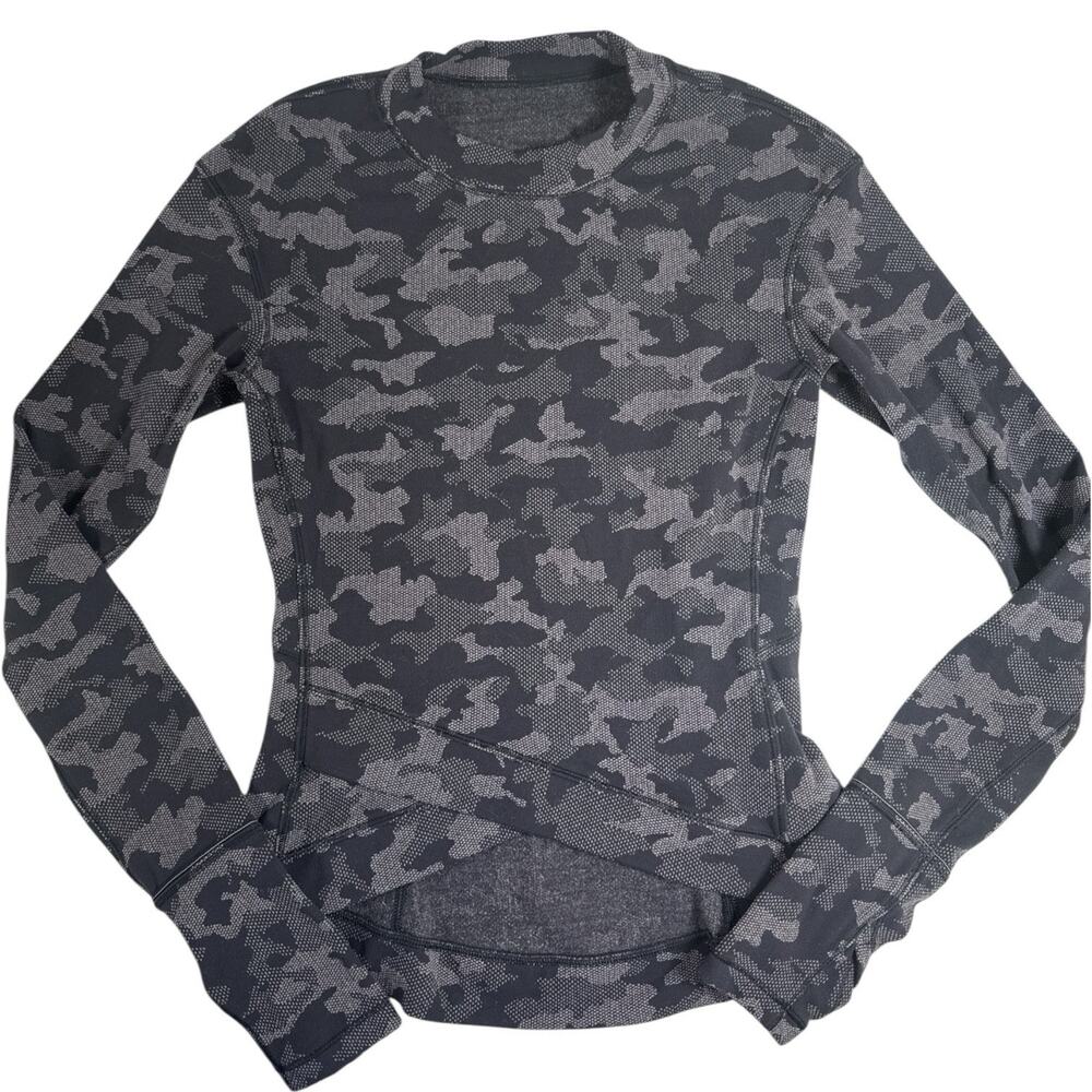 Lululemon Top Women Size 2 Close to Crossing Heritage Camo Athleisure LW3ECAS